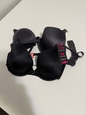 Maidenform Black Smooth T-Shirt Bra Set New with the tag